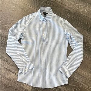 Club Room Blue Striped Dress Shirt Slim Fit